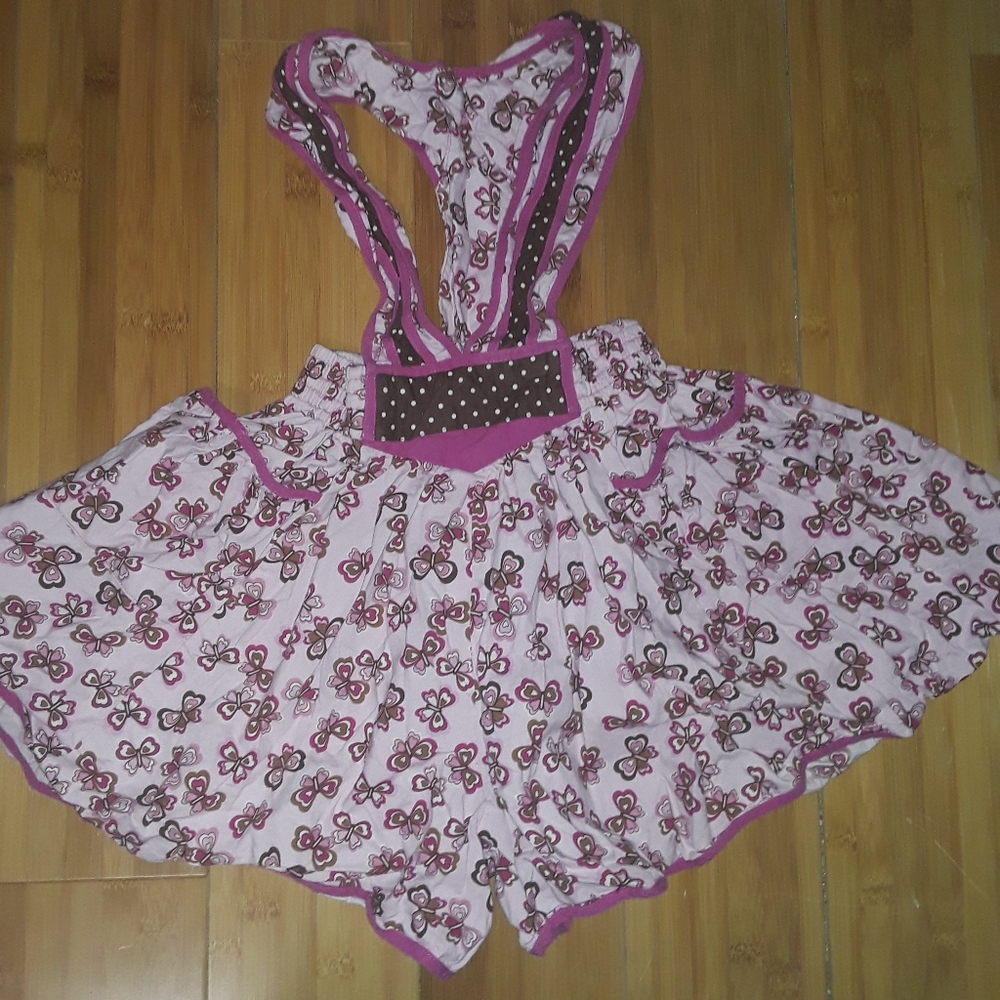 Vintage Butterfly Easter Romper Suspender Skirt